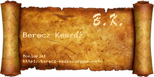 Berecz Kesző névjegykártya